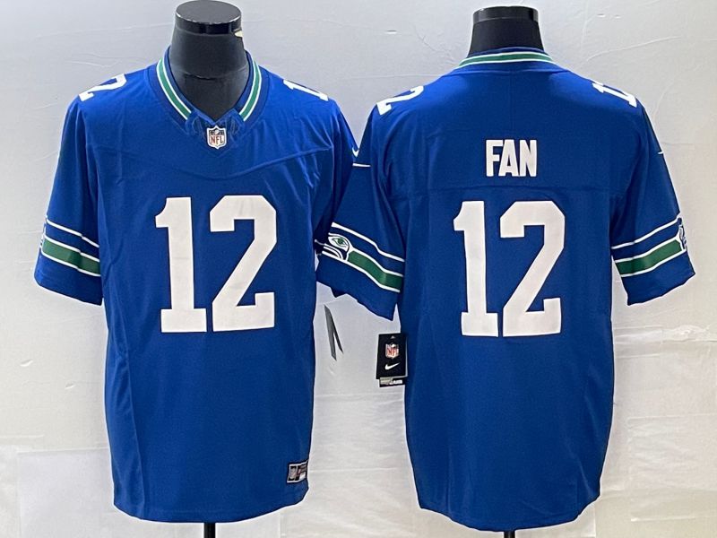 Men Seattle Seahawks #12 Fan Nike Royal Throwback Player Game NFL Jersey